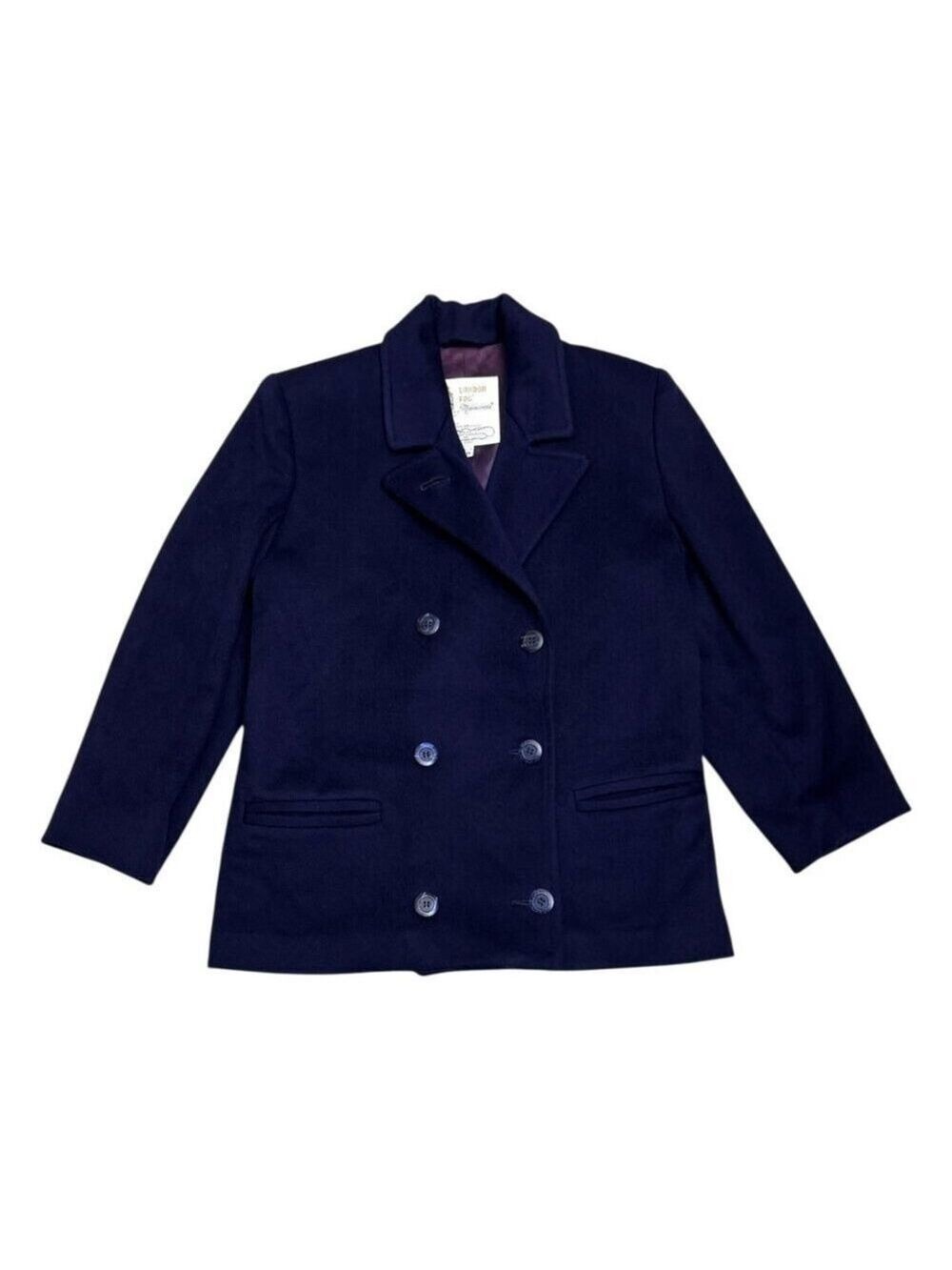 LONDON FOG Pea Coat Maincoats Vintage Retro Blue Business Winter Womens 6 Petite